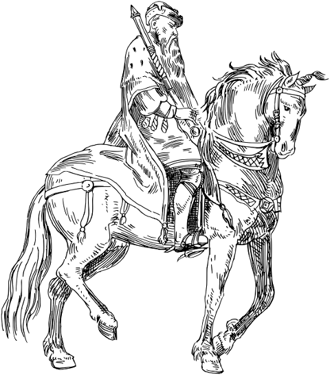 man-riding-horse-line-art-human-7361707