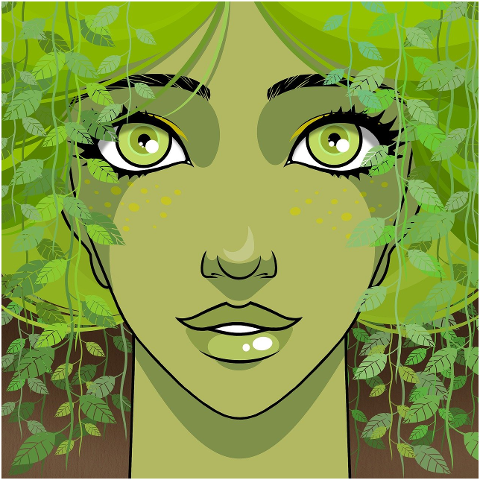 woman-dryad-green-leaves-foliage-6064799