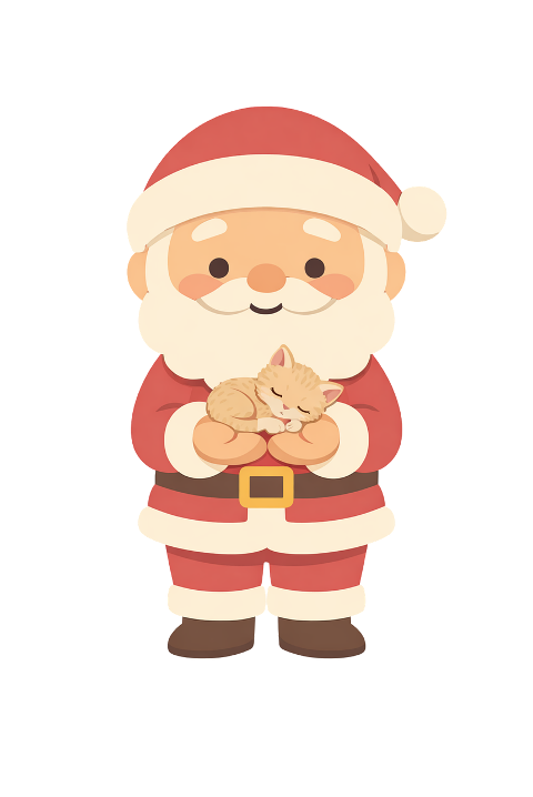 santa-claus-sleeping-kitten-10020462