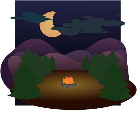 forest-tree-moon-camping-fire-7257284