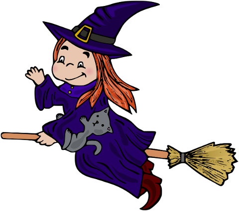 witch-broom-cat-hat-magic-woman-5635225