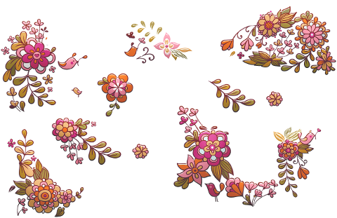 flower-clusters-birds-floral-4477414