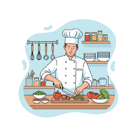 chef-illustration-cooking-vegetables-10088710