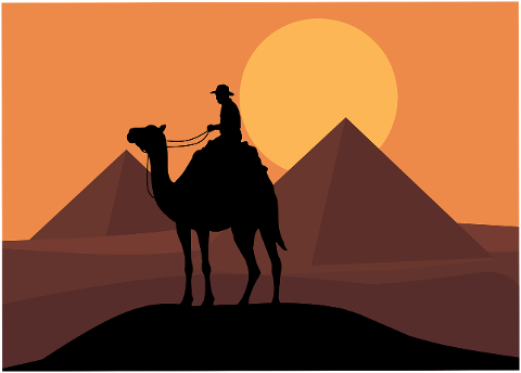 camel-desert-pyramids-silhouette-9274740