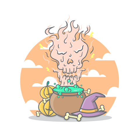 pumpkins-hat-witch-bones-skull-5528535