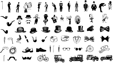 gentleman-icons-men-hat-vintage-car-4485696