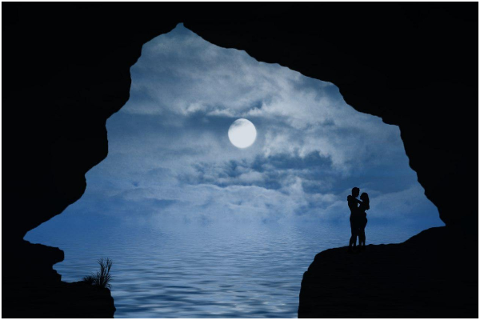 cave-silhouette-couple-love-moon-4971195
