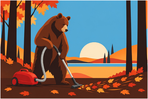 autumn-bear-vacuum-cleaner-forest-10462720