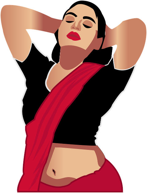 woman-cartoon-silhouette-saree-7246005