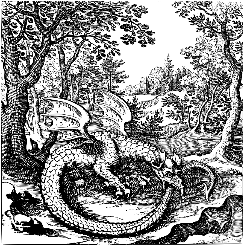 dragon-ouroboros-symbol-line-art-6319747