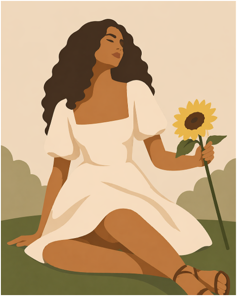 woman-sunflower-minimalism-spring-10232761