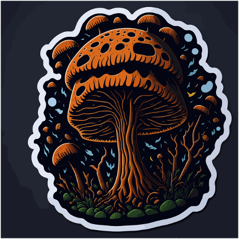 mushroom-plant-fairy-tale-sticker-7966001
